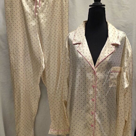 PINK Victoria's Secret Other - VICTORIA SECRET PINK PAJAMA SET POLKA DOT WOMENS POLYESTER SATIN FEEL SIZE 3X